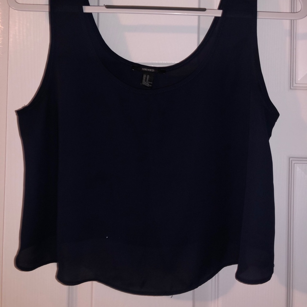 Forever 21 medium navy crop top